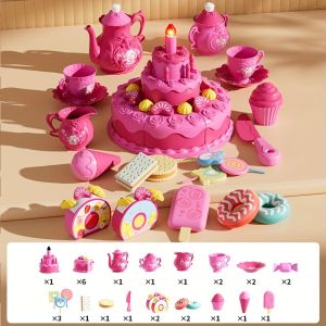 Birthday Cake Combination Toy Simulation DIY Cutting Birthday Cake Children Play House Food Toys DIY Cutting Game Decoration Kid Gift