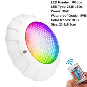 38W Swimming Pool Light Underwater Color Changing LED Light RGB 108 LED Ultra Bright