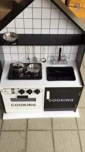 BabyHouse Wooden Kitchen Playset Kid Pretend Cooking Play Toy Permainan Dapur Kanak