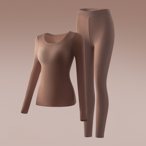 Seamless Thermal Underwear Integrated Bra Cup Hyaluronic Acid Skin Care Undershirt Ultra Thin Built-In Bra Autumn Winter Set ​​Suit​