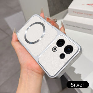 Casing for OPPO RENO13 5G CPH2689 PKM110 RENO 13 Matte leather case with charging magnetic ring anti drop and shockproof phone case