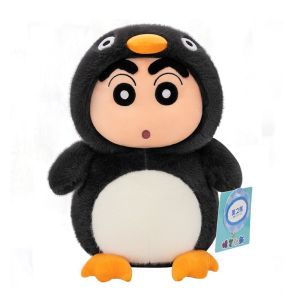 CAEXE นกเพนกวิน cos ของเล่นตุ๊กตาเครยอนชินจัง ผ้าฝ้ายพีพี น่ารักน่ารักๆ ของเล่นยัดไส้ชินจัง มาพร้อมกับของเล่น การ์ตูนลายการ์ตูน ตุ๊กตาผ้าชินจัง ของขวัญวันเกิดของขวัญ
