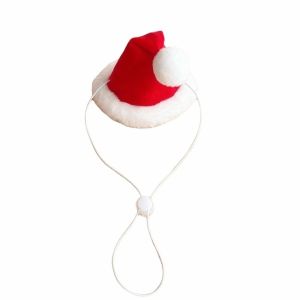 HOUCHU Cozy Yarn Christmas Dog Scarf Thick Knit Elastic Strap Cat Santa Hat Large Dog Dressup Adjustable Wrap Pet Winter Warmer Pet Party