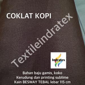 ( per 1 roll ) bahan gamis kain BESWAY BSY TEBAL POLYESTER premium lebar 115 cm bahan baju seragam sekolah busana muslim gamis koko kaftan celana kulot kerudung jilbab dress bahan printing sublime sajadah sejadah BUKAN KATUN