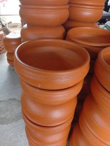 อ่างบัวดินเผา อ่างเลี้ยงปลา สระบัว ขนาด  18 นิ้ว สั่งเจาะรูได้นะค่ะ รับประกัน ความเสียหาย ระหว่างขนส่ง เคลมให้ใหม่ทุกกรณี