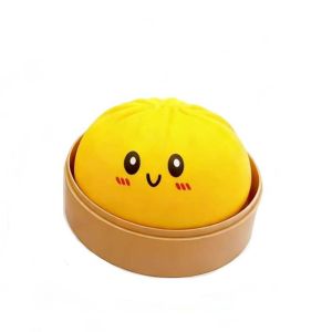 CSQ63 With Steamer Dumplings Squishy Toy Slow Rising Soft Fidget Dumpling Sensory Toy Novelty Finger Suction Squishy Bun AdultsKids