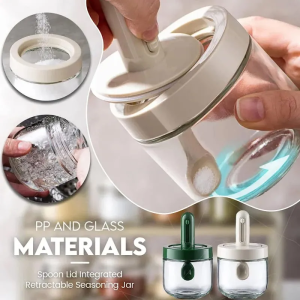 [Same Day Ship] 300ml Telescopic Spice Seasoning Bottle Household Kitchen Seasoning Box Leak-proof Salt Storage Box Salt Shaker Jar Spice Rack Salt