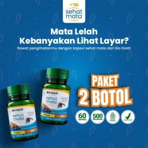 Bio Gold - Bundling 2 Botol Kapsul Sehat Mata Ekstrak Bilberry dan Wortel Untuk Perawatan Mata Plus