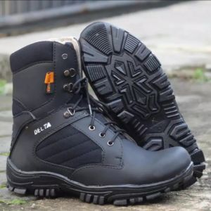 SEPATU SAFETY BOOTS PRIA DELTA AGL Tinggi 8 inchi ujung besi adventure hiking