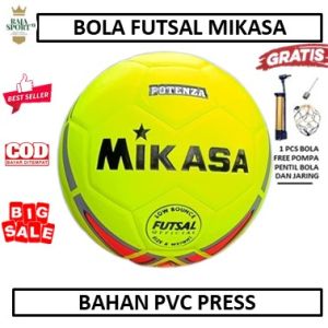BOLA FUTSAL MIKASA SIZE 4 - BAHAN PVC PRESS - AWET - BONUS POMPA PENTIL