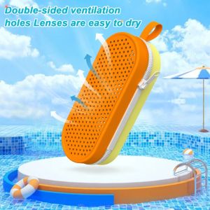 Silicone Swimming Goggles Storage Box Drain Hole Dual-Sided Eyeglasses Bag Breathable Portable Myopia Glasses Case Kids h260630