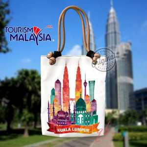 tas totebag wanita tali sumbu singel ukuran 38 X 33 X 5 souvenir malaysia