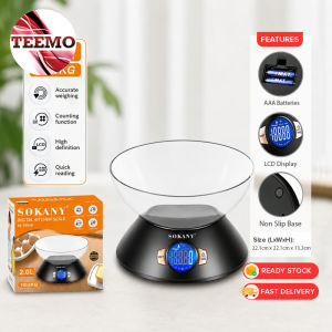 TEEMO 2L Bowl Digital Kitchen Scale LCD Display Precision Gram Weighing Home Use Food Scale Timbangan Dapur - Fulfilled by TEEMO SHOP
