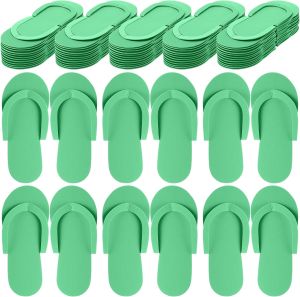 JenPen 60 Pairs Pedicure Slippers Foam Spa Pedi Flip Flops Bulk Foldable Sandals Shoes for Guest Women Men Salon Spa Hotel Shower Foot Nail Party Supplies