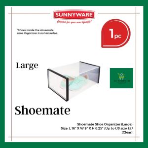 Shoemate (Upto Sz.14) Shoebox Large Shoe box Shoe mate Transparent - Sunnyware #9759-L