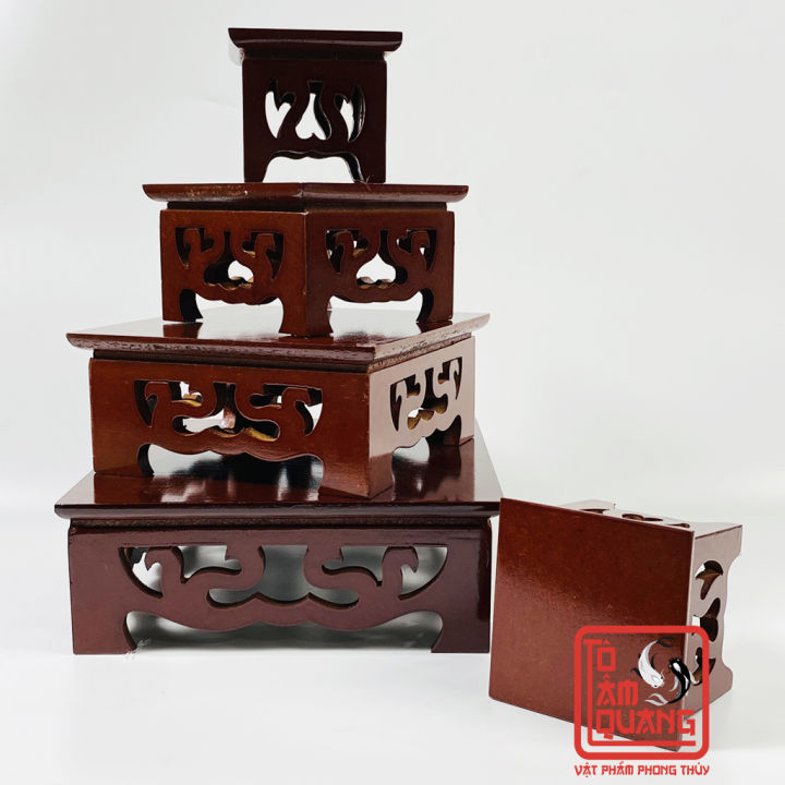 Đế gỗ - Đôn gỗ trơn vuông kê tượng thờ, vật phẩm phong thủy, đồ trang trí nhiều kích cỡ - Tô Tâm Quang