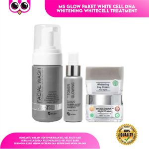 MS GLOW PAKET WHITE CELL DNA WHITENING WHITECELL TREATMENT PERAWATAN WAJAH SKINCARE SERIES