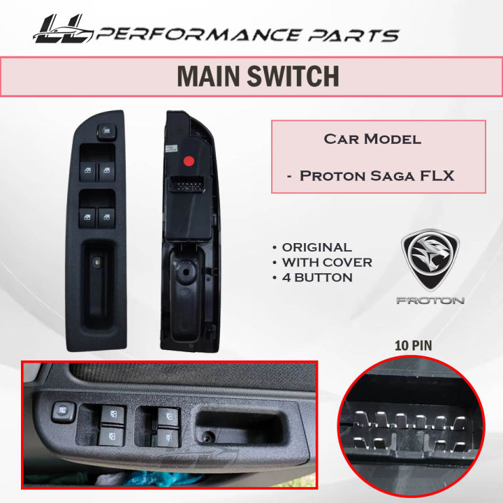 Proton Saga Blm FLX Power Window Main Switch Suis tingkap Master switch