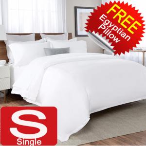 Nile Valley 1600 Thread Count 5 Star Hotel Egyptian Cotton Flat Sheet Set. FREE Egyptian Down Alternative Pillow