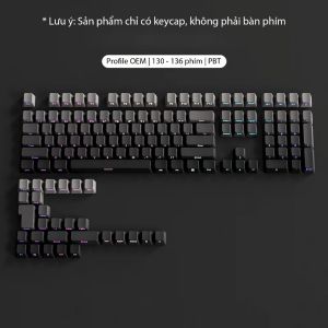 Keycap Gradient PBT Xuyên LED Full Size Keycap PBT Doubleshot Dùng Cho Mạch Xuôi Máy Tính