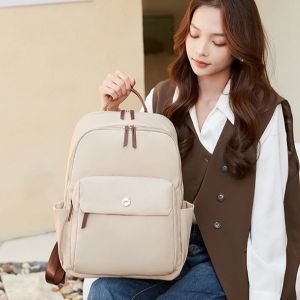 Tas Ransel Backpack Multifungsi Laptop Kuliah Sekolah Cewek Wanita Pria Cowok Macbook Air Pro Laptop Asus Acer Lenovo HP Huawei 11 12 13 14 15 156 inch Anti Air Waterproof Warna Khaki Apricot Hitam Black