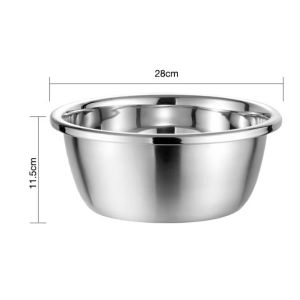ชามผสมแป้ง แบบหนา ชามผสมวัตถุดิบอาหาร กะละมังกลม ถ้วยกลม ชามสแตนเลสแท้ ถ้วยกลม  18/20/22/24/26/28/30/32/34/36cm กะละมังสแตนเลส แข็งแรงทนทาน