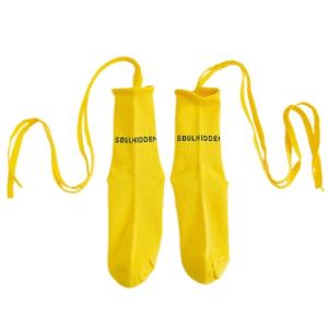 Womens Teens Long Socks with Unique Crisscross Strap Design Harajuku Fluorescent Color Middle Calf Socks Streetwear