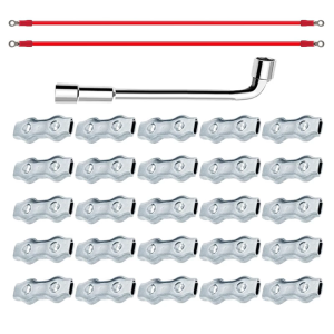 25Pcs Polyethylene Rope Connectors Set With 2 Copper Wire and Installation Tool Convenient for Animal Fencing