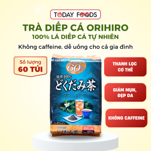 Trà diếp cá Orihiro Dokudami Tea túi lọc 3g x 60 gói – Không caffeine thanh lọc cơ thể đẹp da