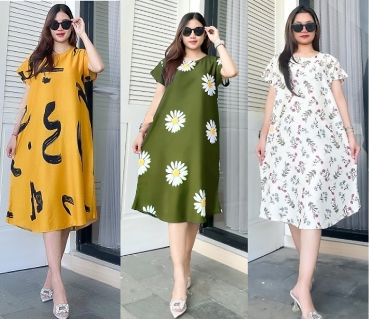 Kirei Gallery Dress Daster Payung Kekinian Dress Bali Motif Daisy