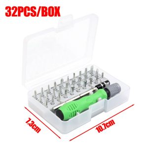 32 IN 1 Magnetic Precision Screwdriver Bits Set / Magnet Torx Ratchet Screw Driver Hand Repair Tool / for Eyeglass Watch Phones Laptop