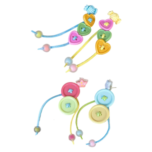 Modern Button Dopamine Earrings With Swinging Beaded Fringe Ear Accessories Suitable For Sensitive Skin Gift Ready