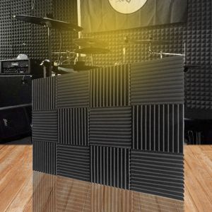 12PCS 300x300x25mm Acoustic Foam Sound Insulation Panels for KTV Bar Soundproofing Studio Wedges Sound Proof Wall Panels Espuma