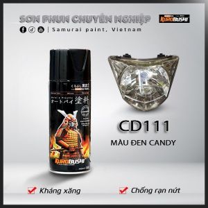 Sơn xịt Samurai [Chính Hãng ] Đen Candy CD111*. (màu khói sơn chóa đèn) 400ml