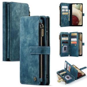 Ốp Dạng Ví Cho Samsung Galaxy A12/A13/A22 5G/A32 5G/A33 5G/A50/A50S/A30S/A51(M40S)/A52 A52S 5G/A53 5G/A71 4G/A72 5G Bao Da Cổ Điển Có Khóa Kéo Khe Đựng Thẻ Tín Dụng Ốp Ví Chống Sốc