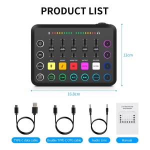 Xtuga F11 Live Sound Card Professional Audio Interface with 48V Phantom Power