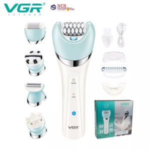 VGR V-703 5in1Electric Women Epilator Lady Shaver Leg Body Hair Removal Lip Chin Depilatory Bikini Trimmer Facial Hair Remover