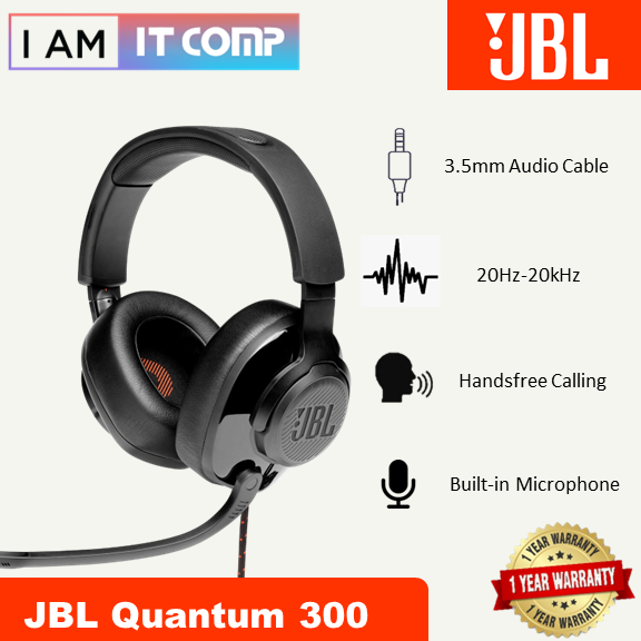 JBL Quantum 300 Hybrid Wired Over-ear PC Gaming Headset with