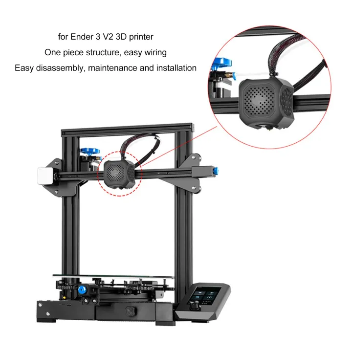 3D Printer Extruder Kit Integrated Structure Full Assembled Extruder Kit Uniform Printing with Dual Fans for 3 V2