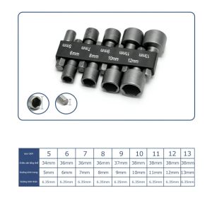 Bộ 9/14 đầu khẩu vặn ốc lục giác gắn máy khoan đầu tuýp lục giác-NIEVE