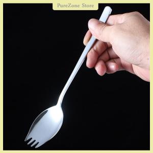 [PureZone] 304 Stainless Steel Fork Household Spork Spoon One Salad Spoon Cake Fruit Fork Western Fork Tableware