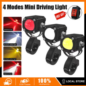 Mini Driving Light Flash 4 Mode Led Lights For Motorcycle Waterproof Headlight With Switch