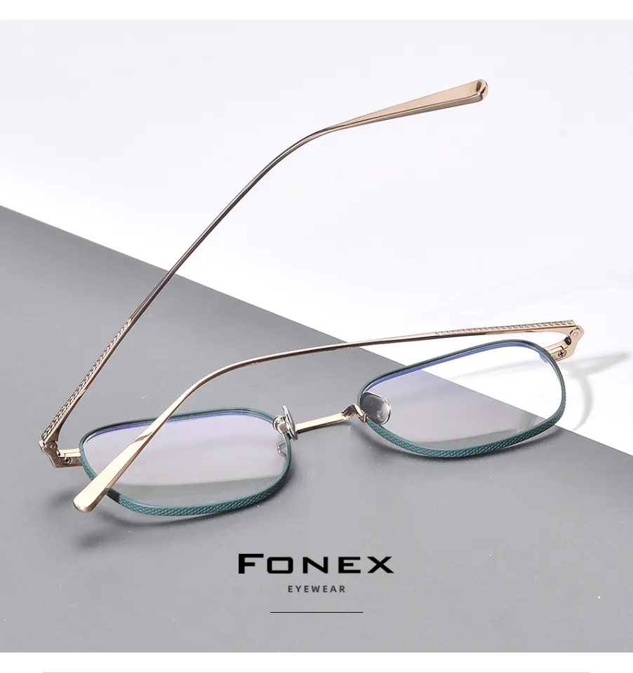 Costume FONEX Pure Titanium Glasses Frame Men New Retro Vintage