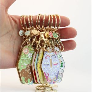 HELGA Capricorn 12 Constellation Keychain Lion Taurus Car Keyring Creative Ornaments Constellation Metal Pendant Kids Girls