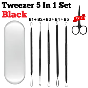 Acne Black Head Remover Tool Kit Stainless Steel Tweezer Extractor Picit Jerawat 粉刺黑头剂针镊子夹子