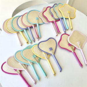 💕 Store opening 💕 Colorful Handmade Palm-leaf Fan Chinese Style Straw Bamboo Woven Fan Summer Anti-Mosquito Cooler Handfan Home Decor Pendant