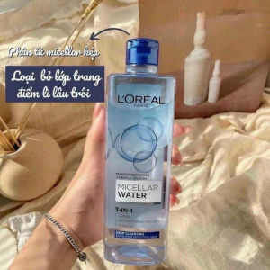 Nước Tẩy Trang Làm Sạch Tươi Mát Dưỡng Ẩm Cho Da LOreal 3-in-1 Micellar - Không Cồn - An Toàn Cho Da – Chai 400ml Chính Hãng