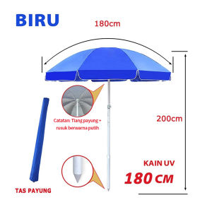 Payung Tenda180 / 200 cm， Tenda Jualan Taman Pantai Cafe Bazar Lapak stand bazaar Anti UV Anti Angin