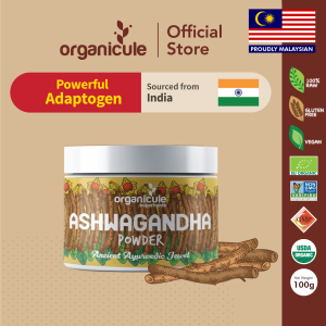 Organicule Ashwagandha Powder - [100g] | Increases Muscle & Strength | Powerful Adaptogen | Lowers Blood Sugar | Non-GMO | 100% Authentic | Sourced from India