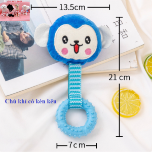 Đồ chơi gặm sạch răng cho Chó bằng nhựa TPR kèm dây bện màu macaron (mẫu mới) - Love Pets Shop
